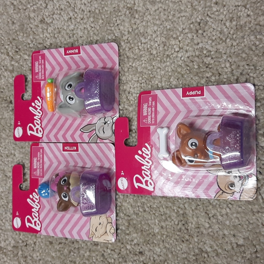 Mattel Barbie Animal Accessories puppy, bunny, kitten..9 PC